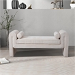Pemberley Row Chenille Upholstered Cream Bench Rectangular 63