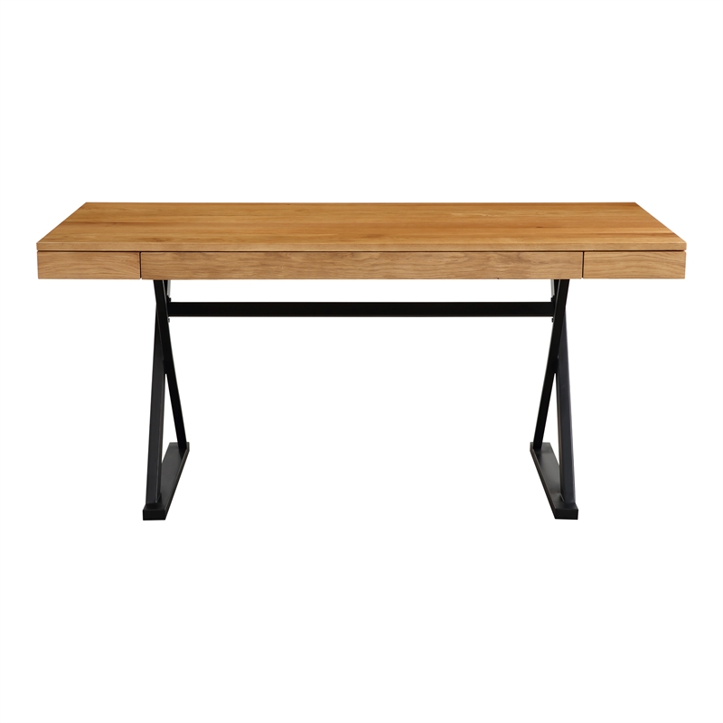 Pemberly Row Modern / Contemporary Wood Desk in Natural Finish
