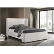 Pemberly Row Boucle Fabric Upholstered Queen Wingback Bed White