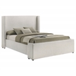 Pemberly Row Boucle Fabric Upholstered Queen Wingback Bed White