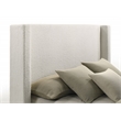 Pemberly Row Boucle Fabric Upholstered Queen Wingback Bed White