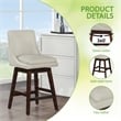 Pemberley Row Faux Leather Cream Counter Stool Swivel Padded 39.25
