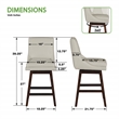 Pemberley Row Faux Leather Cream Counter Stool Swivel Padded 39.25