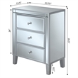 Pemberly Row End Table Nightstand Bedside Rectangle in Glass - Mirrored