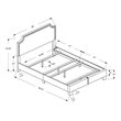 Pemberly Row Full Size Platform Bed Frame in Gray Chrome Upholstered Linen