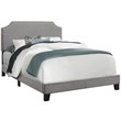 Pemberly Row Full Size Platform Bed Frame in Gray Chrome Upholstered Linen