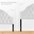 Pemberly Row Queen Diamond Tufted Performance Velvet Headboard in White