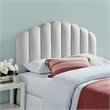 Pemberly Row Full/Queen Modern Performance Velvet Headboard in Light Gray
