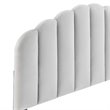 Pemberly Row Full/Queen Modern Performance Velvet Headboard in Light Gray