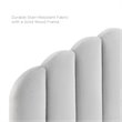 Pemberly Row Full/Queen Modern Performance Velvet Headboard in Light Gray
