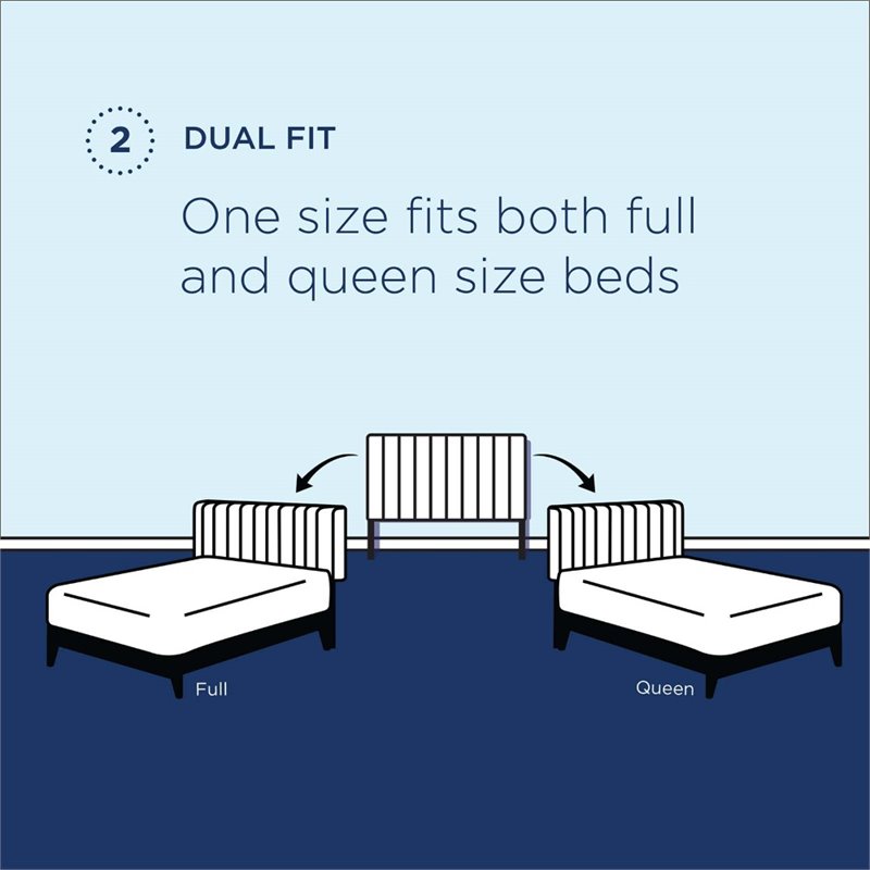 Pemberly Row Full/Queen Modern Performance Velvet Headboard in Light Gray