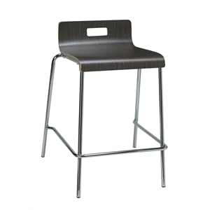 Pemberly Row Modern 25&quot Wooden Low Back Counter Stool in Espresso
