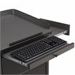 Pemberly Row Contemporary Metal Lectern with Shelves in Charcoal