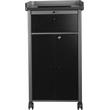 Pemberly Row Contemporary Metal Lectern with Shelves in Charcoal