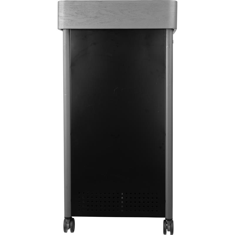 Pemberly Row Contemporary Metal Lectern with Shelves in Charcoal