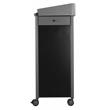 Pemberly Row Contemporary Metal Lectern with Shelves in Charcoal