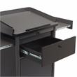 Pemberly Row Contemporary Metal Lectern with Shelves in Charcoal