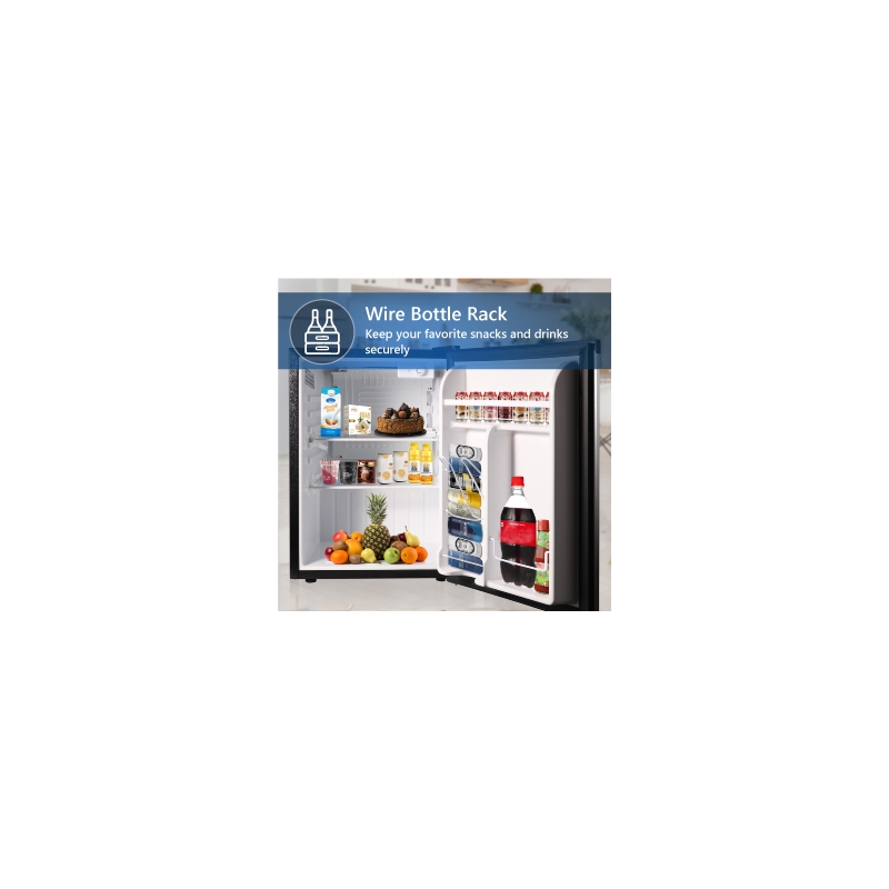 Pemberly Row 2.6 cu.ft. Stainless Compact Refrigerator with Reversible Door