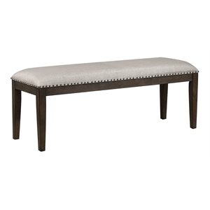 Pemberly Row 50&quot Contemporary Wood Dining Bench in Gray/Brown