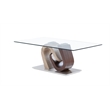 Pemberly Row Modern Multi-Color Glass Top Modern Coffee Table