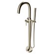 Pemberly Row Brass Tub Filler with Standard Handheld Shower in Nickel