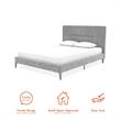 Pemberly Row Upholstered Platform Bed Queen in Light Gray Velvet