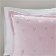 Pemberly Row Polyester Printed Brushed Comforter Set in Pink Blush