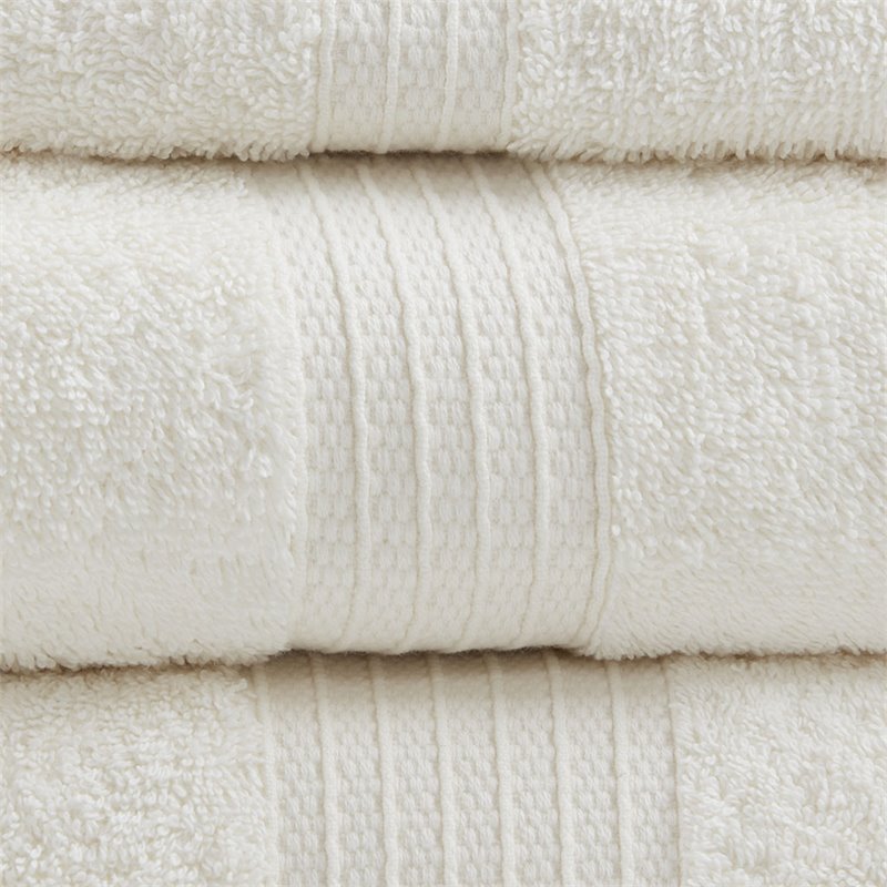 Pemberly Row Organic 6-Piece 100 Percent Cotton Towel Set in Ivory