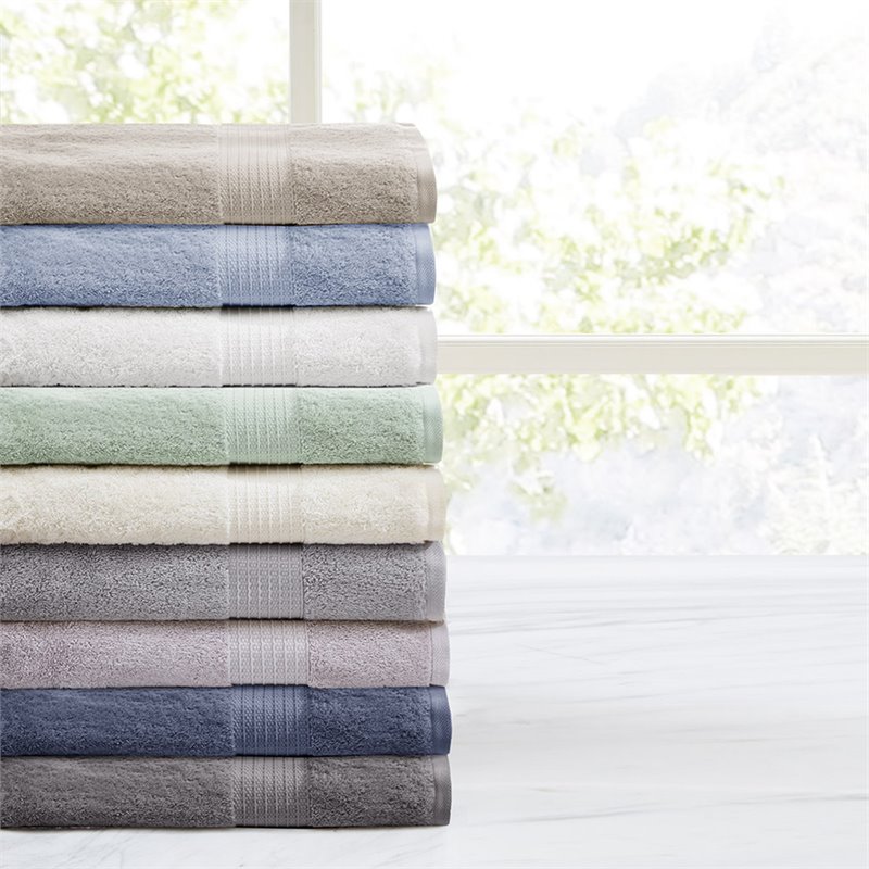 Pemberly Row Organic 6-Piece 100 Percent Cotton Towel Set in Ivory