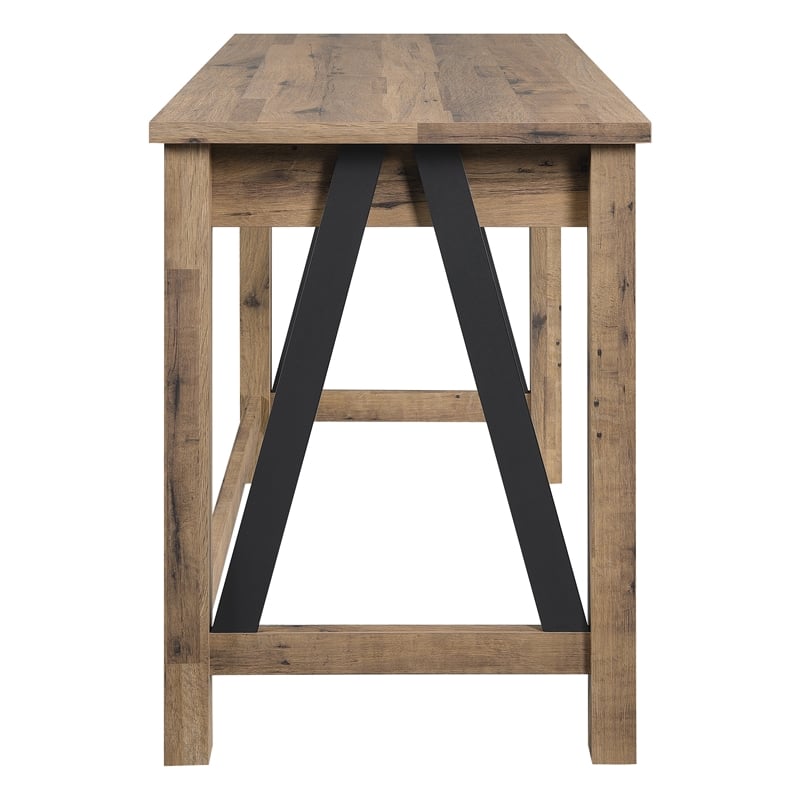 Pemberly Row Writing Desk in Salvage Oak Engineered Wood with Drawer