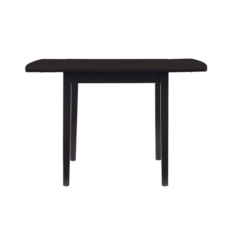 Pemberly Row Contemporary Wood Square Drop Leaf Table in Black