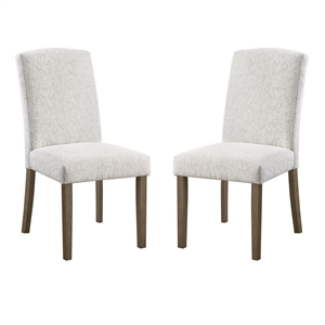 Pemberly Row Dining Chair 2-Pack in Oyster Gray Fabric with Gray Washed Legs