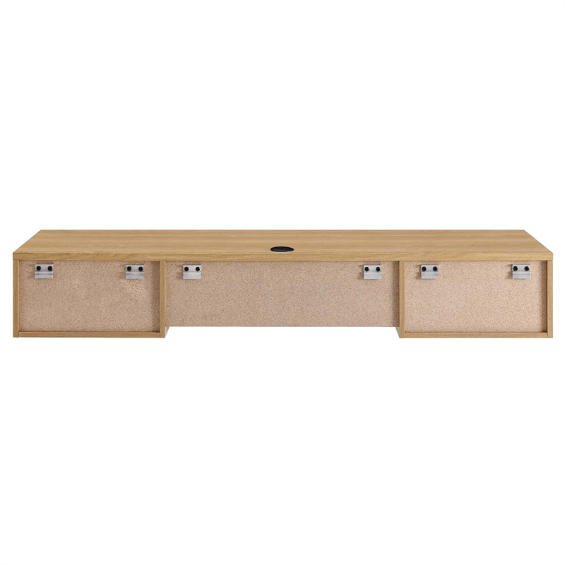 Pemberly Row Wall Mount Particleboard and Wood Office Desk in Oak