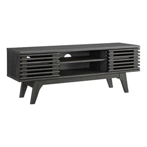 Pemberly Row Particleboard Media Console TV Stand for TVs up to 78&quot in Charcoal