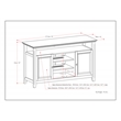 Pemberly Row Solid Wood 54 inch Wide Transitional TV Media Stand - Antique White