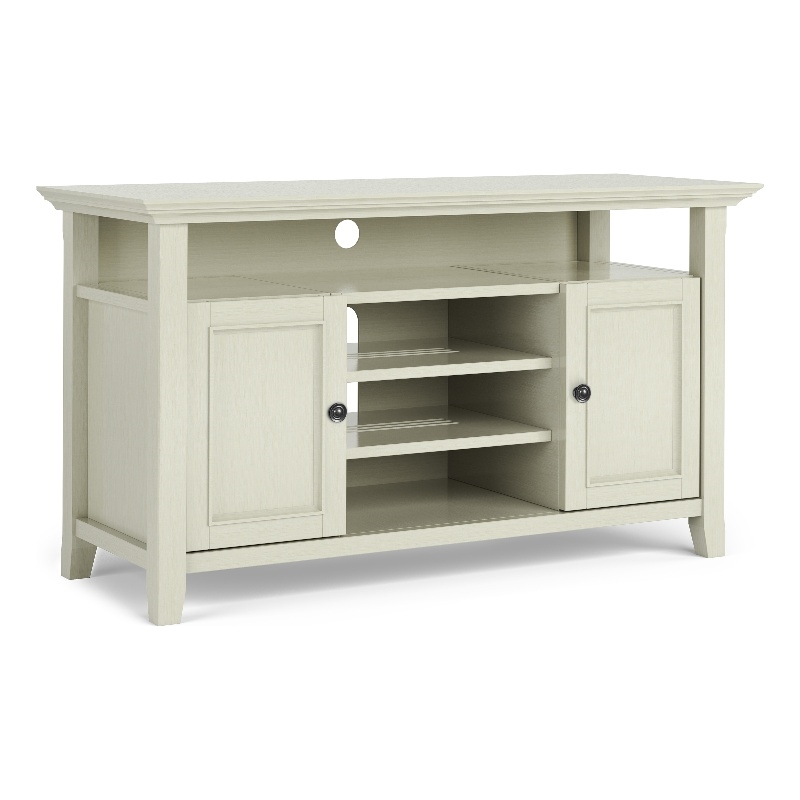 Pemberly Row Solid Wood 54 inch Wide Transitional TV Media Stand - Antique White
