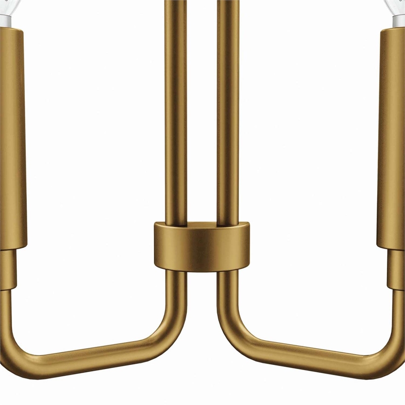 Pemberly Row Modern 2-Light Iron Metal Wall Sconce in Satin Brass