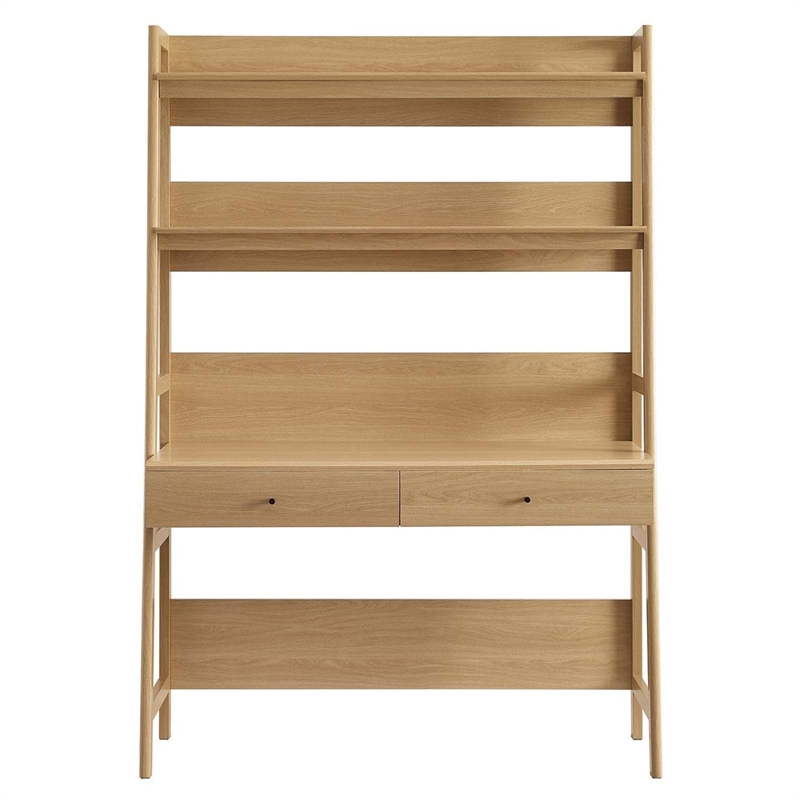 Pemberly Row Modern Particleboard and MDF Office Desk in Oak