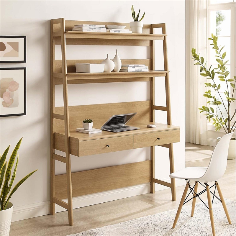 Pemberly Row Modern Particleboard and MDF Office Desk in Oak