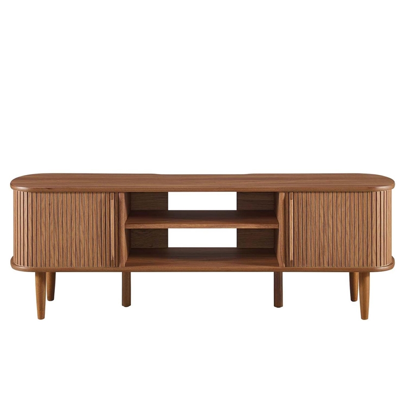 Pemberly Row Rubberwood and MDF Wood TV Stand for TVs up to 60