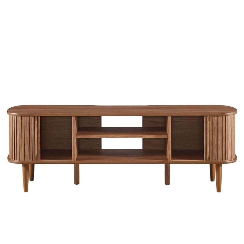 Pemberly Row Rubberwood and MDF Wood TV Stand for TVs up to 60