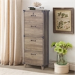 Pemberly Row Engineered Wood 4-Drawers Lateral File in Rustic Oak