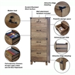Pemberly Row Engineered Wood 4-Drawers Lateral File in Rustic Oak