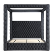 Pemberly Row 86.5 x 89 Velvet Upholstered King Canopy Bed in Black