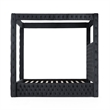 Pemberly Row 86.5 x 89 Velvet Upholstered King Canopy Bed in Black