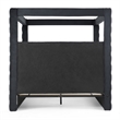 Pemberly Row 86.5 x 89 Velvet Upholstered King Canopy Bed in Black