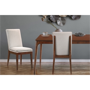 Pemberly Row Modern Solid Wood Dining Chair in Natural (Set of 2)