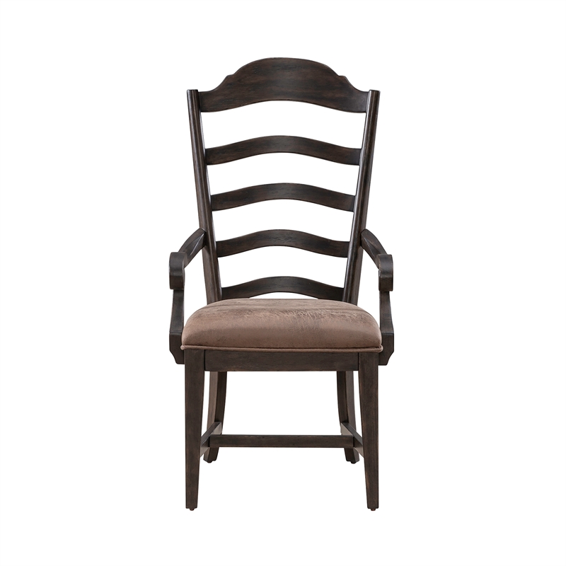 Pemberly Row Upholstered Ladder Back Arm Chair (RTA) - Set of 2