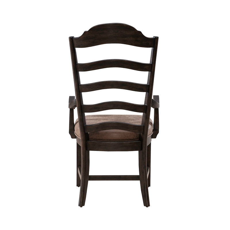 Pemberly Row Upholstered Ladder Back Arm Chair (RTA) - Set of 2