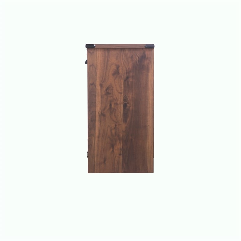 Pemberly Row Engineered Wood Contemporary Credenza File Cabinet in Dark Walnut
